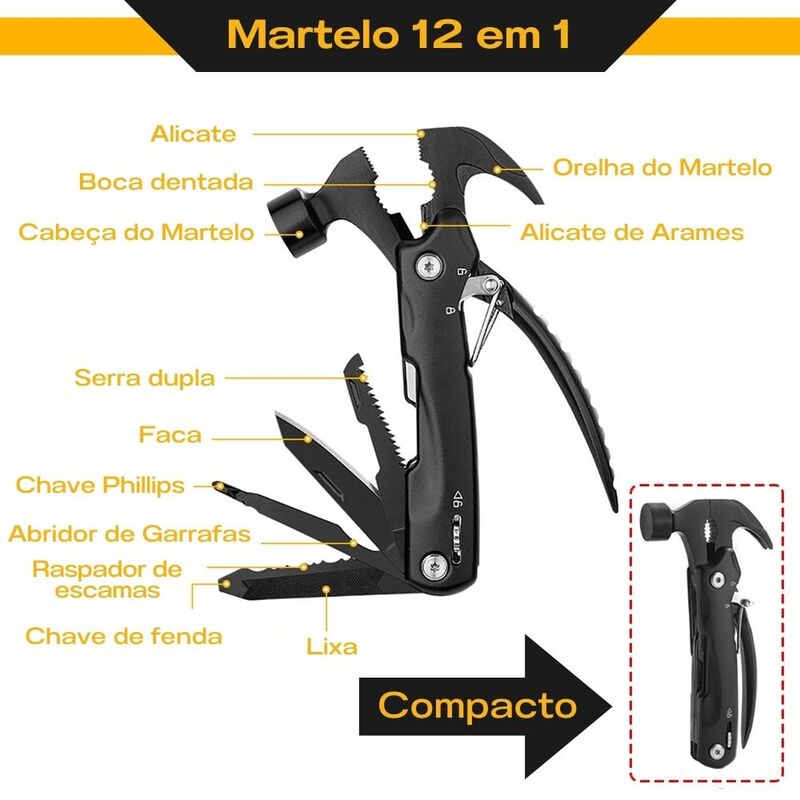 Martelo Multifuncional 12 em 1 • MultiForce